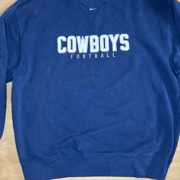 RARE VINTAGE MENS 90S NIKE DALLAS COWBOYS CENTER SWOOSH CREWNECK SIZE LARGE - Picture 2 of 15